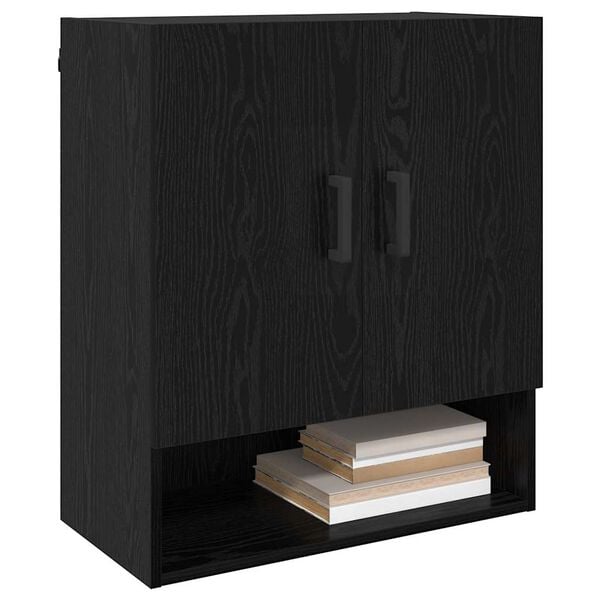 vidaXL Wall Cabinet Black oak 60 x 31 x 70 cm Engineered wood