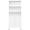 vidaXL Bookshelf White Steel Medium Bookshelf Rectangular Industrial