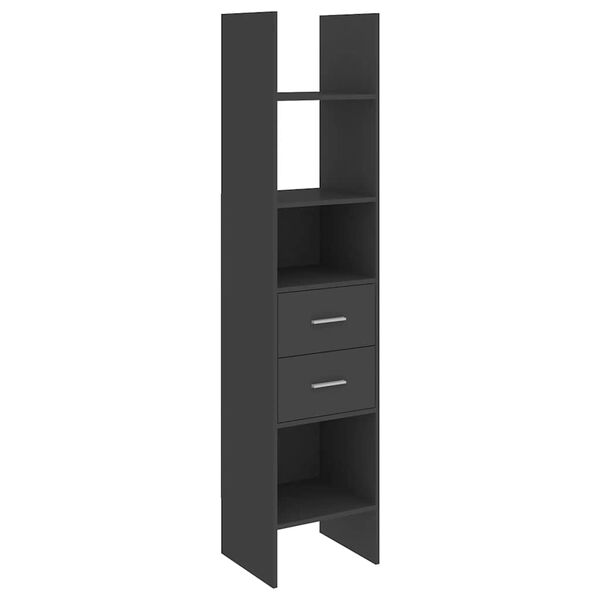 vidaXL Book Cabinet Grey Engineered wood Standard Book Cabinet