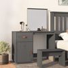 vidaXL Dressing Table Grey Solid pine wood, acrylic Medium