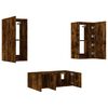 vidaXL TV Wall Unit Smoked Oak Engineered Wood Medium TV Wall Unit