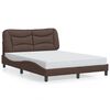 vidaXL Bed Frame Brown Faux Leather Double Rectangular Modern