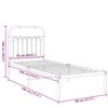 vidaXL Bed Frame White Steel Small Single Bed Frame Rectangular