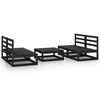 vidaXL Garden Lounge Set Black Solid pine wood Large Modular
