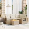 vidaXL Garden Sofa Set Beige PE rattan Medium Modular