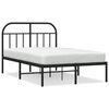 vidaXL Bed Frame Black Powder-Coated Steel 47.2 x 78.7 in Durable