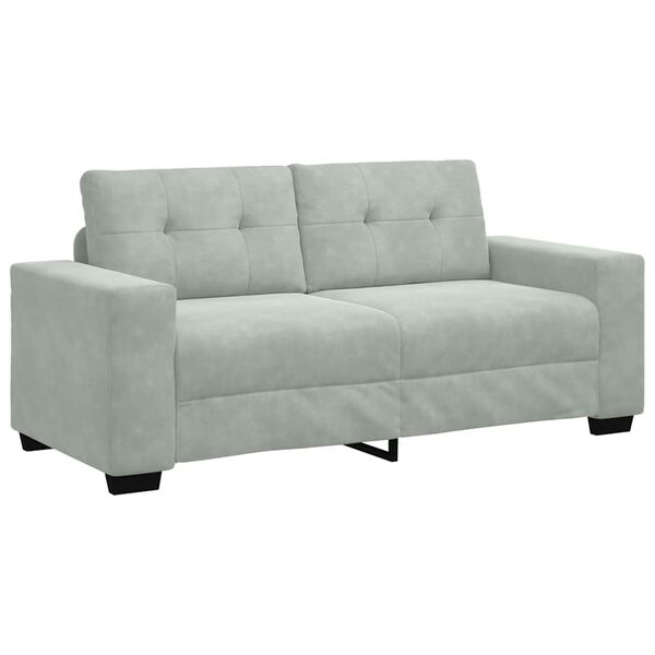 vidaXL Loveseat Sofa Light grey Velvet (100% polyester), Plywood, Steel