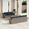 vidaXL 8 Piece Patio Sofa Set with Cushions Gray Poly Rattan