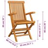 vidaXL Garden Chair Set of 4 Teak Solid Teak Wood Standard Foldable