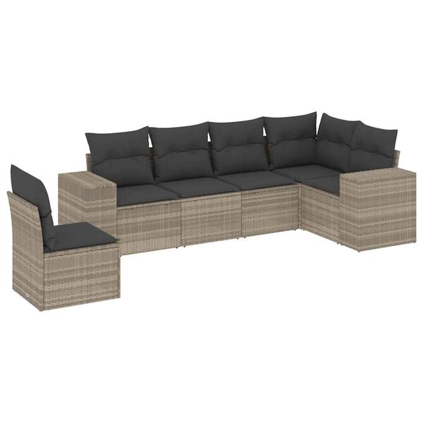 vidaXL Garden Sofa Set Light grey, Dark grey for cushions