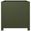 vidaXL Garden Planter Olive Green Steel 19.7 x 19.7 x 19.7 in Durable