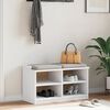 vidaXL Hallway Bench White Solid pinewood, engineered wood