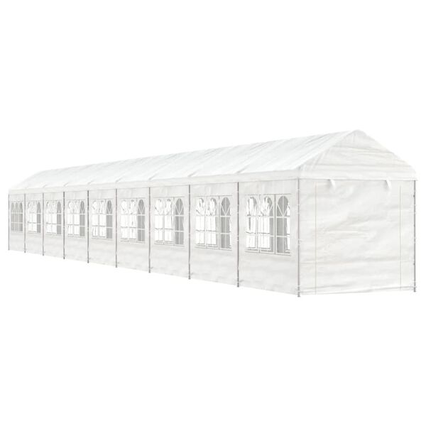 vidaXL Gazebo with Roof White 65.8'x7.5'x8.8' Polyethylene