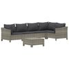 vidaXL Garden Lounge Set Grey PE rattan, powder-coated steel Large
