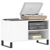 vidaXL Record Cabinet White Engineered Wood, Iron Medium