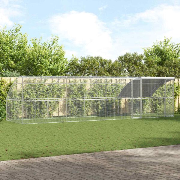 vidaXL Chicken Cage 4 pcs Silver 314.96 x 78.74 x 78.74 in