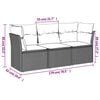 vidaXL Garden Sofa Set Black and Cream PE Rattan, Powder-Coated Steel