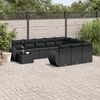 vidaXL Garden Sofa Set Black PE rattan, powder-coated steel, tempered glass