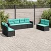 vidaXL Garden Sofa Set Black