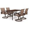vidaXL Patio Dining Set Set of 4 Brown Textilene, Powder-Coated Steel