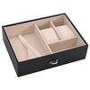 vidaXL Jewellery Box 3-Layer with Mirror Lockable Black 10.2x7.1x6.9"
