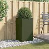 vidaXL Planter Olive Green Cold-rolled steel 16.5x15.0x29.5 in Durable