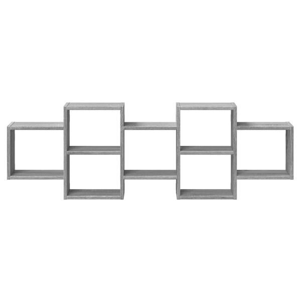 vidaXL Wall Shelf Grey Sonoma 50.8x7.1x16.5" Engineered Wood