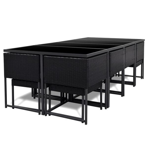 vidaXL Outdoor Dining Set Black, White