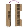 vidaXL Bathroom Cabinet Artisan Oak Engineered Wood, Iron Tall