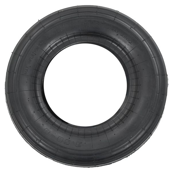 vidaXL Tire Black Rubber 3.50-8 Heavy Weight Endurance Tire Circular