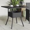 vidaXL Garden Table Black Poly Rattan, tempered glass, powder-coated steel