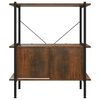 vidaXL Shelving Unit With Cabinet Dark Brown and Black