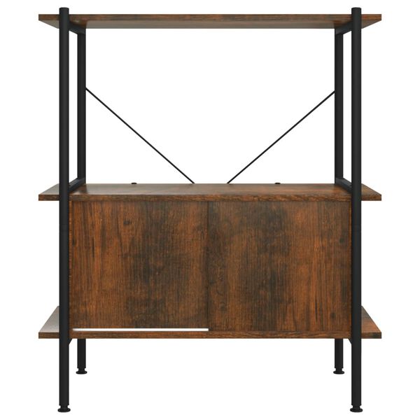 vidaXL Shelving Unit With Cabinet Dark Brown and Black