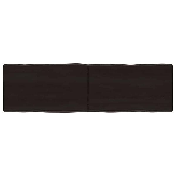 vidaXL Table Top Dark brown Solid oak wood 55.1 x 15.7 x 1.6 in Foldable