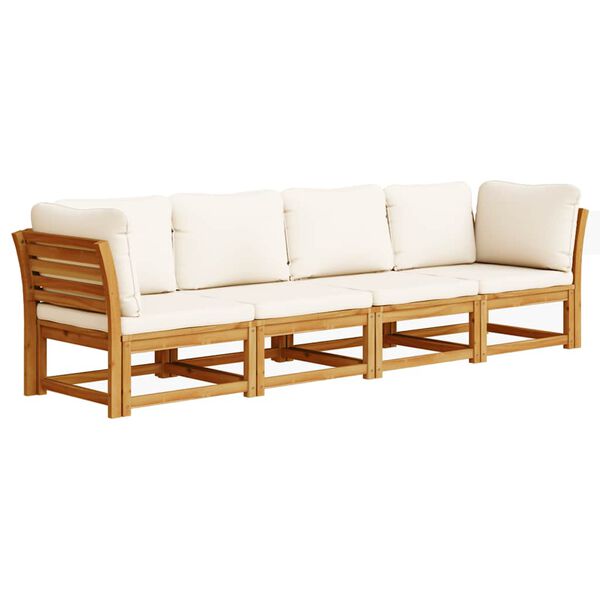 vidaXL Garden Lounge Set Natural Wood Solid Acacia Wood 4 Seater Modular
