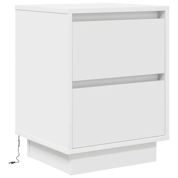 vidaXL Bedside Cabinet White Engineered wood 14.9 x 13.4 x 19.7 in