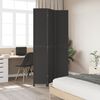 vidaXL Room Divider 3 Panels Black Solid Wood Paulownia