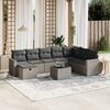 vidaXL Garden Sofa Set Grey Poly Rattan, Powder-Coated Steel Large