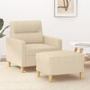 vidaXL Sofa Chair With Footstool Cream