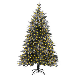 vidaXL Artificial Christmas Tree Green, White PVC, PE, Steel Large