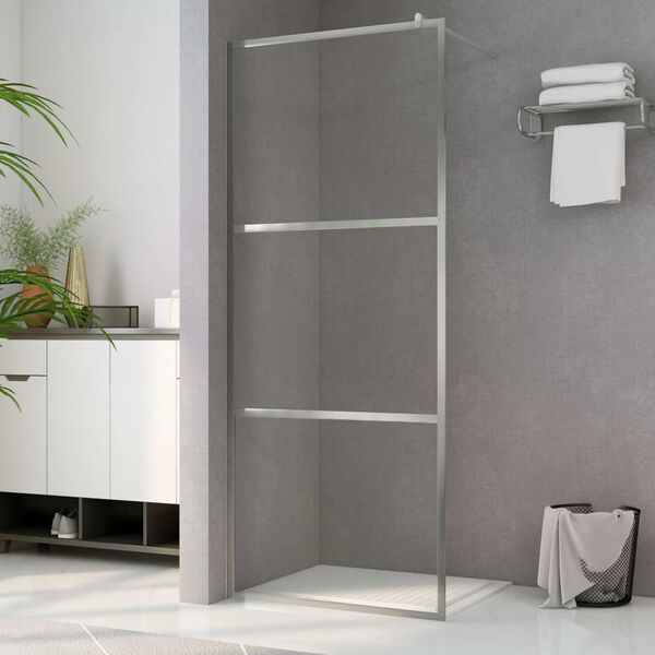 vidaXL Walk-in Shower Wall with Clear ESG Glass 31.5"x76.8"