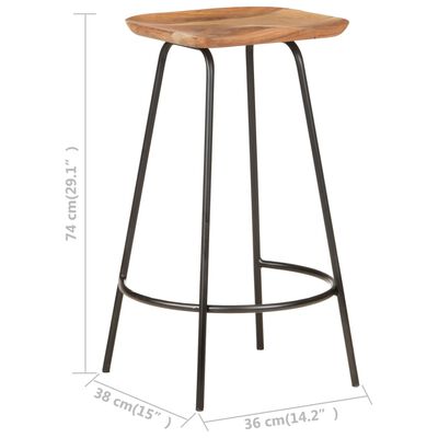 vidaXL Bar Stools 2 pcs Solid Acacia Wood