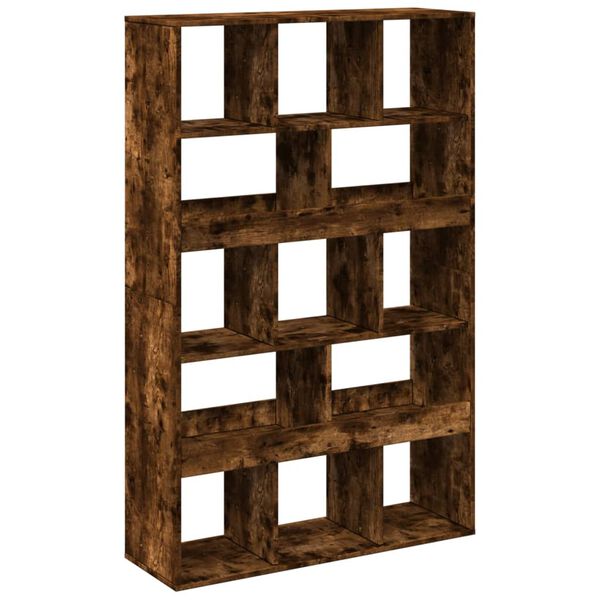 vidaXL Bookcase Smoked oak Engineered wood Medium Storage Cabinet