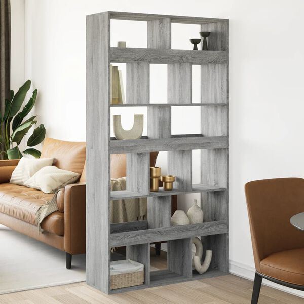 vidaXL Room Divider Grey Sonoma Engineered Wood Large Room Divider