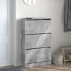 vidaXL Shoe Cabinet Concrete grey Engineered wood 31.5 in wide, compact