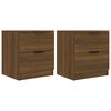 vidaXL Bedside Cabinet Set of 2 Brown oak Engineered wood Standard
