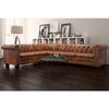 vidaXL Chesterfield Corner Sofa 6-Seater Brown Faux Leather