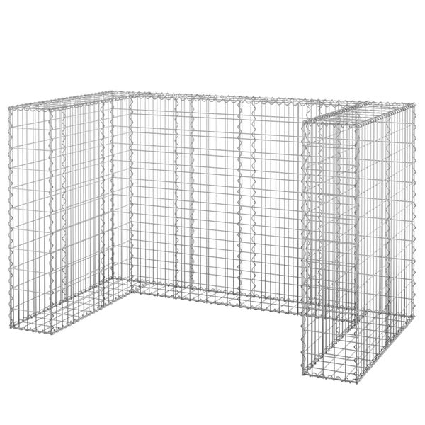 vidaXL Gabion Wall for Garbage Bins Galvanized Steel 70.9"x39.4"x43.3"
