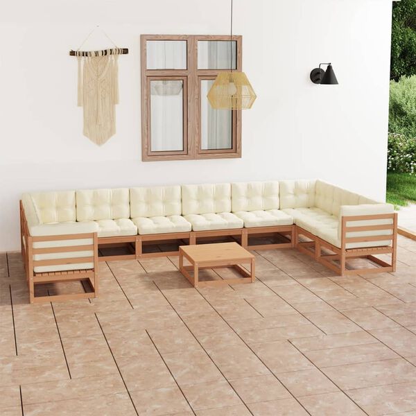 vidaXL Garden Lounge Set Honey brown Solid pine wood Large Seats Lots