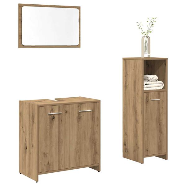 vidaXL Bathroom Furniture Set Artisan Oak Engineered Wood Standard